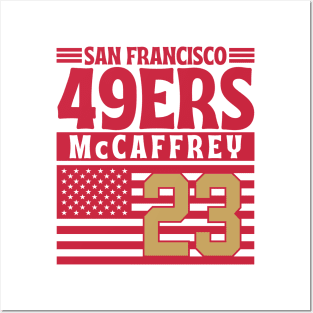 San Francisco 49ERS McCaffrey 23 American Flag Football Posters and Art